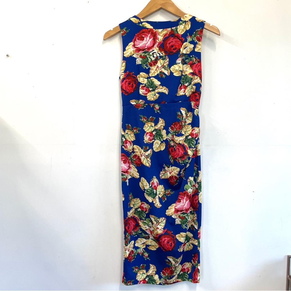 Floral Sleeveless Dress - handmade, bodycon, vintage